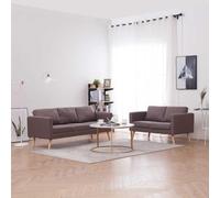 Qnhdfrt Set di 2 divani in tessuto tortora: set divano a 2 posti e 3 posti con cuscino rimovibile per il soggiorno - design moderno, imbottitura comoda e costruzione robusta