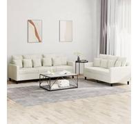 Qnhdfrt Set di 2 divani in velluto crema con 18 cuscini, comodo per soggiorno, lounge relax, lettura e televisione, design moderno, struttura robusta