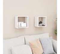 Qnhdfrt Set di 2 scaffalature a cubo, colore bianco, da parete, dal design moderno, robusto, 26 x 15 x 26 cm, per decorazione in soggiorno, cucina, camera da letto