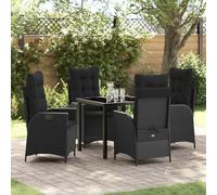 Qnhdfrt Set di 2 sedie a sdraio da giardino con cuscino, schienale regolabile, robusto rattan PE per giardino, terrazza e balcone, inclusi cuscini per seduta e schienale