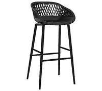 Qnhdfrt Set di 2 Sedie da Bar Nere con Gambe in Metallo per Bancone