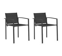 Qnhdfrt Set di 2 Sedie da Giardino in Textilene Nero e Antracite | Poltrone moderne con braccioli dritti, ideali per rilassarsi all'aria aperta su balcone, patio o veranda.