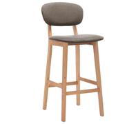 Qnhdfrt Set di 2 Sgabelli da Bar 66cm in Tessuto Grigio Talpa e Faggio | Sedute imbottite con poggiapiedi ideali per l'isola della cucina, la penisola del soggiorno e banconi.