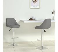 Qnhdfrt Set di 2 sgabelli da bar in ecopelle con struttura in acciaio cromato, girevole a 360° e molla a gas, sgabello moderno per cucina, bar, ufficio ed esterni