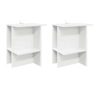 Qnhdfrt Set di 2 Tavolini da Salotto Bianchi, 40 x 30 x 49 cm