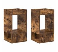 Qnhdfrt Set di 2 Tavolini Laterali 30x30x56 cm in Legno Multistrato