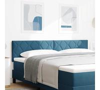 Qnhdfrt Set di 2 testiere in velluto, 90 x 40 x 7 cm, blu mezzanotte, regolabile in altezza, montaggio a parete, design a blocchi di diamanti in legno di pino e truciolato per camera da letto