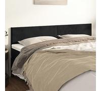 Qnhdfrt Set di 2 testiere in velluto, 90 x 78 cm, 88 cm, colore nero, in legno massiccio, regolabile in altezza, schienale per struttura del letto, design moderno, per camera da letto e camera degli