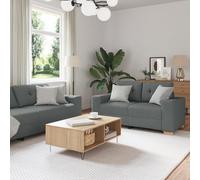 Qnhdfrt Set di 3 divani in tessuto grigio scuro, design moderno, comodo e salvaspazio, per il soggiorno