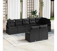 Qnhdfrt Set di 3 divani per esterni, design modulare, mobili da giardino in rattan, con cuscino resistente alle intemperie, per terrazza, balcone e giardino d'inverno