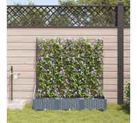 Qnhdfrt Set di 3 fioriere verticali con sistema di irrigazione, grigio chiaro, 120 x 40 x 126 cm, design moderno, per balcone, terrazza, giardino, con traliccio, resistente ai raggi UV