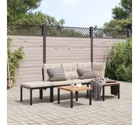Qnhdfrt Set di 3 panchine da giardino, in acciaio verniciato a polvere, con tavolino e sgabello, per esterni, terrazza, giardino, balcone