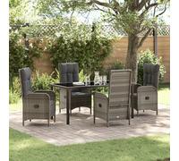 Qnhdfrt Set di 3 sedie da giardino in rattan sintetico, con funzione pieghevole, per giardino, balcone, terrazza