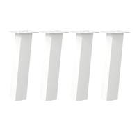 Qnhdfrt Set di 4 Gambe per Tavolino da Caffè in Acciaio Bianco 30 cm | Supporti geometrici inclinati a 96 gradi con gommini antigraffio per rinnovare il tavolo in soggiorno o salotto.
