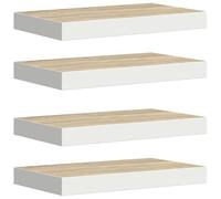 Qnhdfrt Set di 4 Mensole da Muro a Scomparsa Rovere e Bianco 40cm
