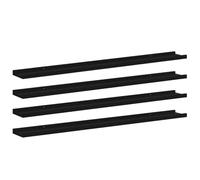 Qnhdfrt Set di 4 Mensole da Parete Nere Fluttuanti 100x9x3 cm
