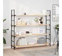 Qnhdfrt Set di 4 mensole sospese, 120 x 30 x 2 cm, in legno massello di acacacia, non trattato, per risparmiare spazio in cucina, bagno, ufficio e soggiorno