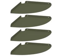 Qnhdfrt Set di 4 Mensole Sospese Angolari in Acciaio Verde Oliva 30x30 cm | Ripiani salvaspazio a quarto di cerchio per soggiorno, cucina e bagno. Finitura opaca con bordi protettivi rialzati.