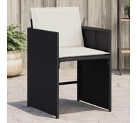 Qnhdfrt Set di 4 sedie da giardino in polyrattan, pieghevoli, con cuscino color crema, 50,5 x 54 x 79 cm, per esterni, balcone, terrazza, campeggio