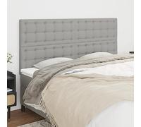 Qnhdfrt Set di 4 testiere, 80 x 78/88 cm, grigio chiaro, regolabile in altezza, robusto legno di larice, comodo schienale per camera da letto, angolo di libri e camera degli ospiti