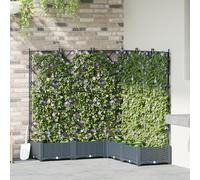 Qnhdfrt Set di 5 vasi per piante con traliccio, grigio chiaro, 120 x 120 x 125,5 cm, per balcone, terrazza, giardino, design moderno, per interni ed esterni