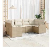 Qnhdfrt Set di 6 divani da giardino in polyrattan con cuscino, modulare per esterni, per balcone, terrazza, giardino d'inverno