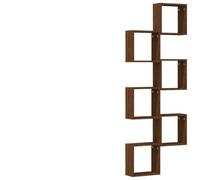 Qnhdfrt Set di 6 Mensole a Cubo da Parete Rovere Marrone 30x15x30cm | Libreria sospesa salvaspazio per soggiorno, studio e ufficio, ideale per esporre cornici, libri e oggetti decorativi.