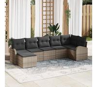 Qnhdfrt Set di 7 divani da giardino in polyrattan, con cuscino, modulare, per esterni, per giardino e balcone, fino a 500 kg