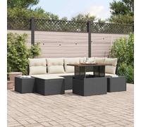 Qnhdfrt Set di 7 tovagliette da pranzo da giardino, in rattan sintetico, con vano portaoggetti, resistente alle intemperie e ai raggi UV, per terrazza, balcone e giardino