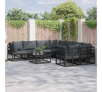 Qnhdfrt Set di 8 divani da giardino, in alluminio, design moderno, 283 x 283 x 71 cm, robusto e resistente alle intemperie, per terrazza, giardino e balcone