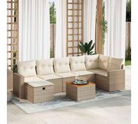 Qnhdfrt Set di 8 divani da giardino, in polietilene, con angolo e modulo centrale, spazio e cuscino per terrazza, giardino, balcone