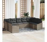 Qnhdfrt Set di 9 divani sezionali per esterni, in rattan naturale, per terrazza, balcone e piscina