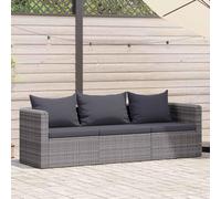 Qnhdfrt Set di divani da giardino grigio in rattan PE con verniciatura a polvere, resistente alle intemperie e confortevole per giardino, balcone e terrazza