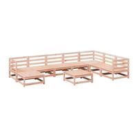 Qnhdfrt Set di divani da giardino in legno Douglas, set di mobili da giardino modulari, divano angolare e poggiapiedi per terrazza e giardino, set lounge in legno non trattato