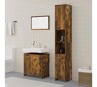 Qnhdfrt Set di mobili da bagno in legno con specchio, armadio alto sottile e mobiletto lavabo per un pratico spazio in bagno