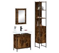 Qnhdfrt Set di mobili da bagno, in legno di incenso, armadietto a specchio, mobiletto da bagno con spazio per il bagno
