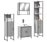 Qnhdfrt Set di mobili da bagno Sonoma grigio con armadietto a specchio, da appendere, 60 x 16 x 60 cm, 60 x 30 x 60 cm e armadietto da bagno per organizzare il bagno