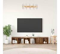 Qnhdfrt Set di mobili per TV, 2 pezzi, in legno vecchio, design moderno, con scomparti modulari, spazio per il soggiorno 37 x 35 x 107 cm
