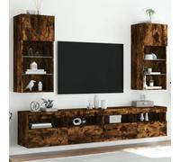 Qnhdfrt Set di mobili per TV, 40,5 x 30 x 90 cm, in legno con illuminazione LED RGB, montaggio a parete, per soggiorno, camera da letto