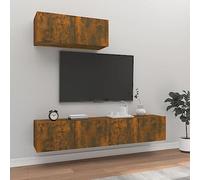 Qnhdfrt Set di mobili per TV, in legno, 3 pezzi, con montaggio a parete, per soggiorno, pratico design e spazio di archiviazione, 80 x 30 x 30 cm per unità