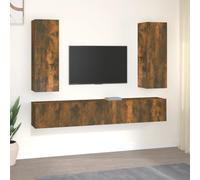 Qnhdfrt Set di mobili per TV, in legno di affumicatura, montaggio a parete, per TV, per soggiorno, mobili con spazio di archiviazione
