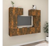 Qnhdfrt Set di mobili per TV, in legno per affumicatura, montaggio a parete, con spazio per il soggiorno