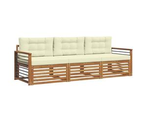 Qnhdfrt Set Divani da Esterno 3Pzi in Legno di Acacia per Giardino