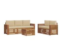 Qnhdfrt Set Divani da Esterno 6 Pezzi in Legno di Acacia per Giardino