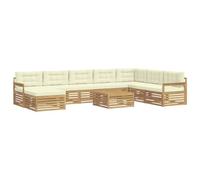 Qnhdfrt Set Divani da Esterno 9 pz in Legno per Giardino | Salotto modulare composto da 9 pezzi con cuscini per il tuo giardino, balcone o spazio aperto sulla terrazza.
