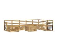 Qnhdfrt Set Divani da Esterno in Legno Massello di Acacia per Giardino | Struttura a doghe con finitura laccata per il massimo relax su terrazzo, patio e veranda. Design modulare e curato.