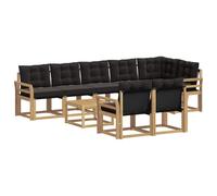 Qnhdfrt Set Divani da Esterno Modulare 9 Pezzi Legno Acacia | Struttura solida in legno di acacia con morbidi cuscini imbottiti per il massimo relax in giardino o sulla terrazza.