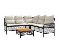 Qnhdfrt Set Divani da Giardino 2 pz in Polyrattan Nero con Tavolino