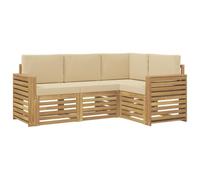 Qnhdfrt Set Divani da Giardino 4 Pezzi Legno Acacia Cuscini 191x132cm