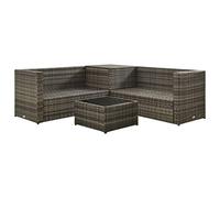 Qnhdfrt Set Divani da Giardino 4 pz in Polyrattan Grigio con Cassapanca